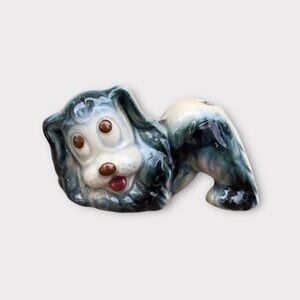 Vintage 1940s Ceramic Dog Planter Vase